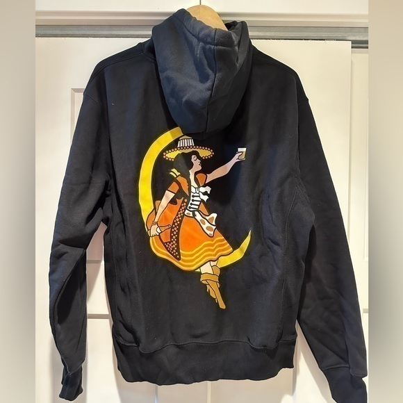 Miller Other - Miller Highlife Girl on the Moon Black Hooded Sweatshirt Size Medium